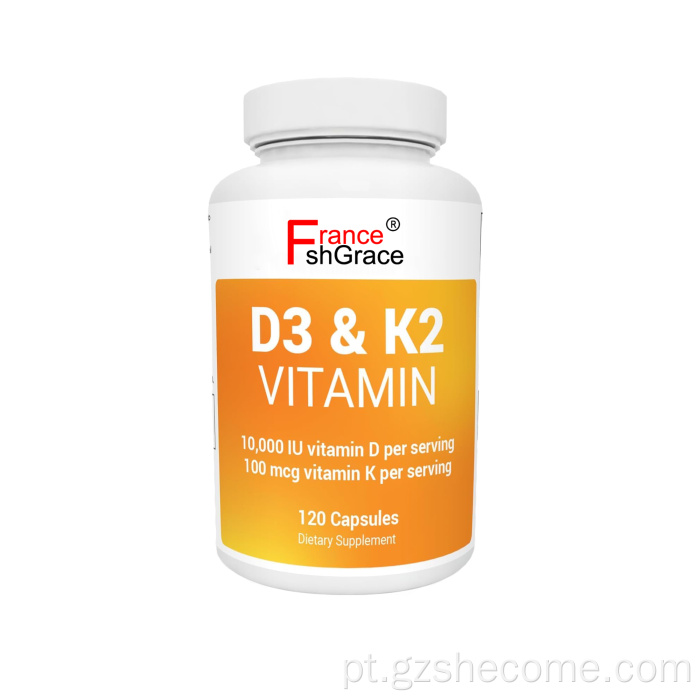 Suporta as unhas saudáveis, os melhores suplementos Vitamind3 e K2